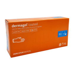 Rękawiczki lateksowe M Mercator Dermagel Coated 100szt karton 10op