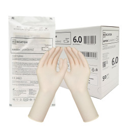 Rękawiczki chirurgiczne lateksowe sterylne 6.0 pudrowane Mercator Santex Powdered 50 par
