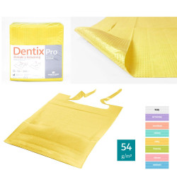 Śliniak dentystyczny z kieszonką 39cm x 48cm ż&oacute;łty podfoliowany 54g DentixPro 50szt