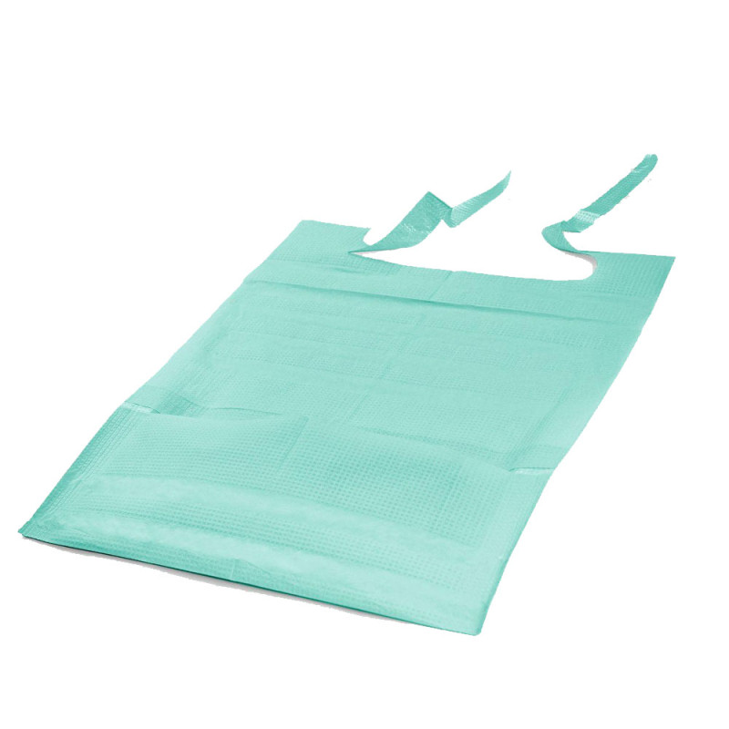 Śliniak dentystyczny z kieszonką 39cm x 48cm zielony podfoliowany 54g DentixPro 50szt
