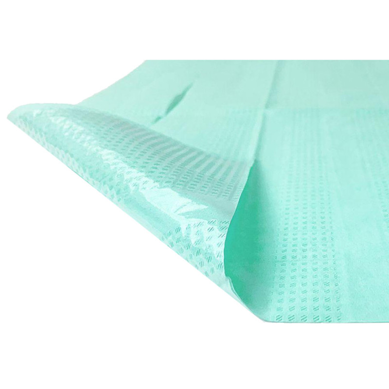 Śliniak dentystyczny z kieszonką 39cm x 48cm zielony podfoliowany 54g DentixPro 50szt