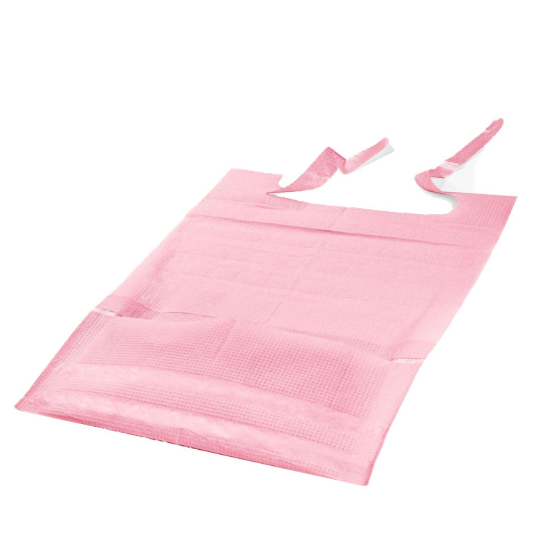 Śliniak dentystyczny z kieszonką 39cm x 48cm r&oacute;żowy podfoliowany 54g DentixPro 50szt