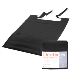 Śliniak dentystyczny z kieszonką 39cm x 48cm czarny podfoliowany 54g DentixPro 400szt