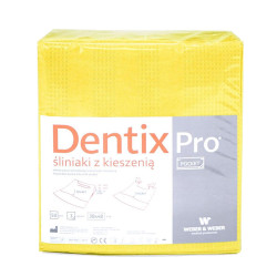 Śliniak dentystyczny z kieszonką 39cm x 48cm ż&oacute;łty podfoliowany 54g DentixPro 400szt