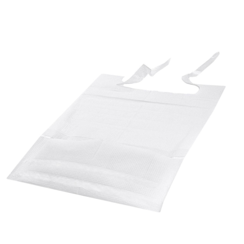 Śliniak dentystyczny z kieszonką 39cm x 48cm biały podfoliowany 54g DentixPro 50szt