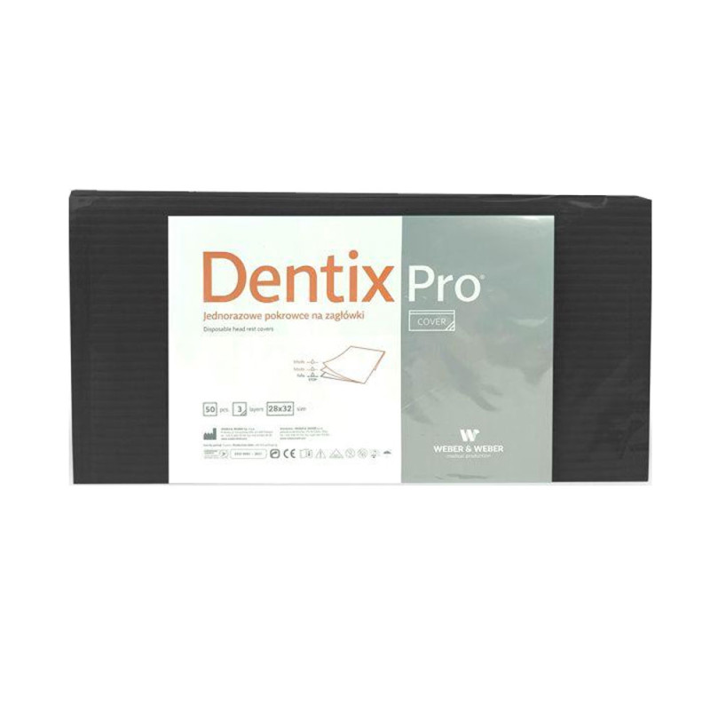 Pokrowiec na zagł&oacute;wek stomatologiczny 32cm x 28cm czarny podfoliowany 54g DentixPro 600szt
