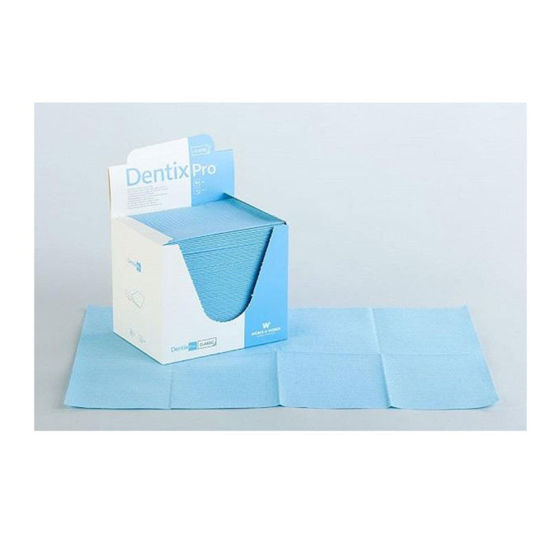 Serweta dentystyczna 33cm x 48cm niebieska podfoliowana 54g DentixPro 80szt