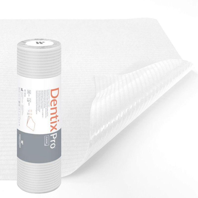 Serweta dentystyczna na rolce 33cm x 48cm biała podfoliowana 54g DentixPro 400szt
