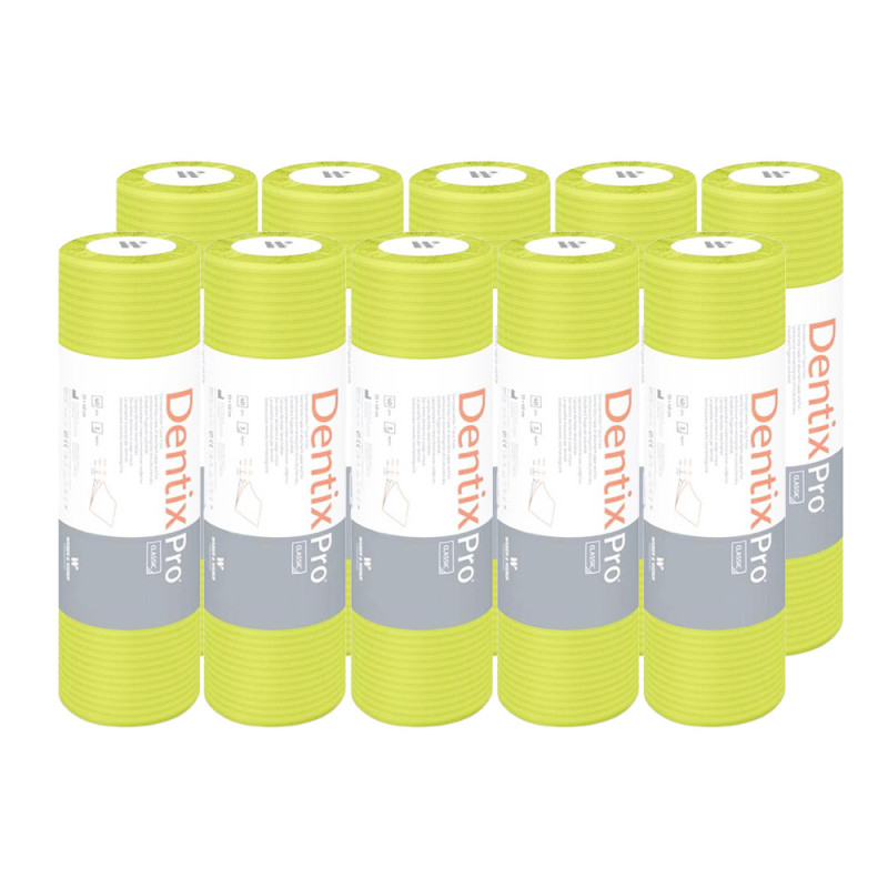 Serweta dentystyczna na rolce 33cm x 48cm limonkowa podfoliowana 54g DentixPro 400szt