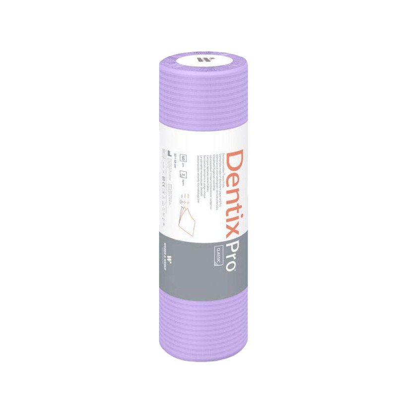 Serweta dentystyczna na rolce 33cm x 48cm fioletowa podfoliowana 54g DentixPro 40szt