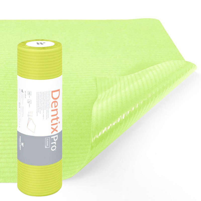 Serweta dentystyczna na rolce 33cm x 48cm limonkowa podfoliowana 54g DentixPro 40szt