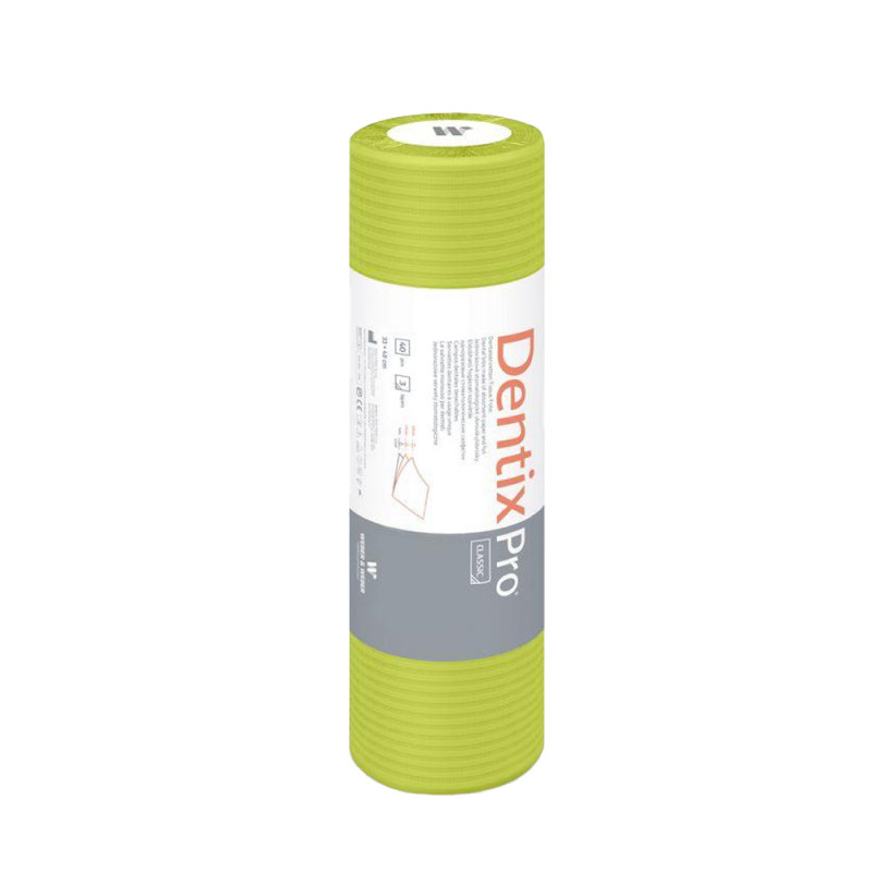 Serweta dentystyczna na rolce 33cm x 48cm limonkowa podfoliowana 54g DentixPro 40szt