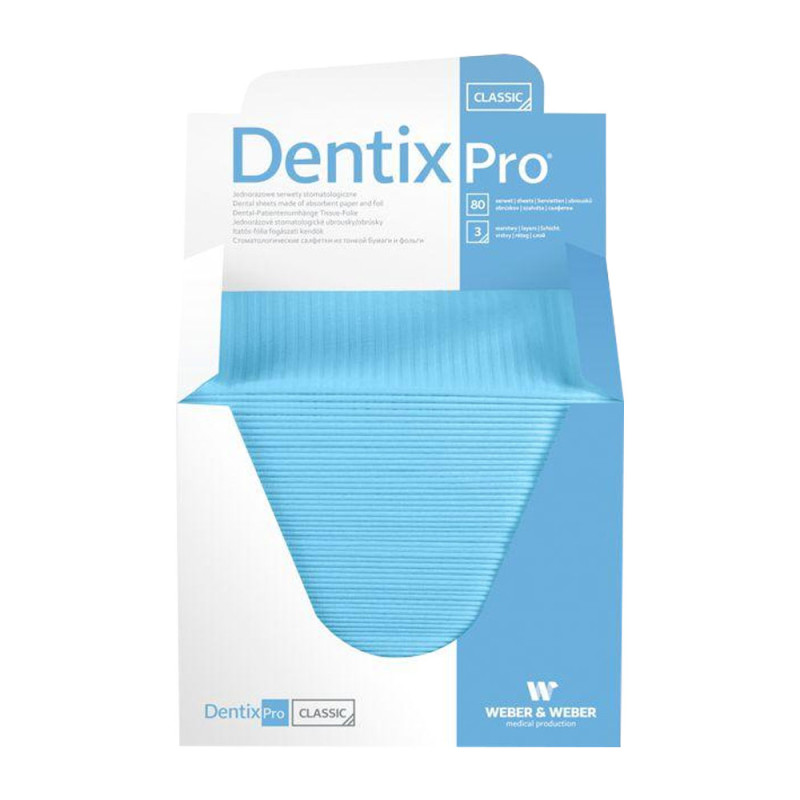 Serweta dentystyczna 33cm x 48cm niebieska podfoliowana 54g DentixPro 480szt
