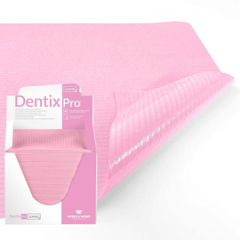 Serweta dentystyczna 33cm x 48cm r&oacute;żowa podfoliowana 54g DentixPro 480szt