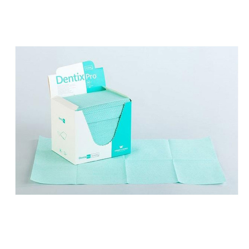 Serweta dentystyczna 33cm x 48cm zielona podfoliowana 54g DentixPro 480szt