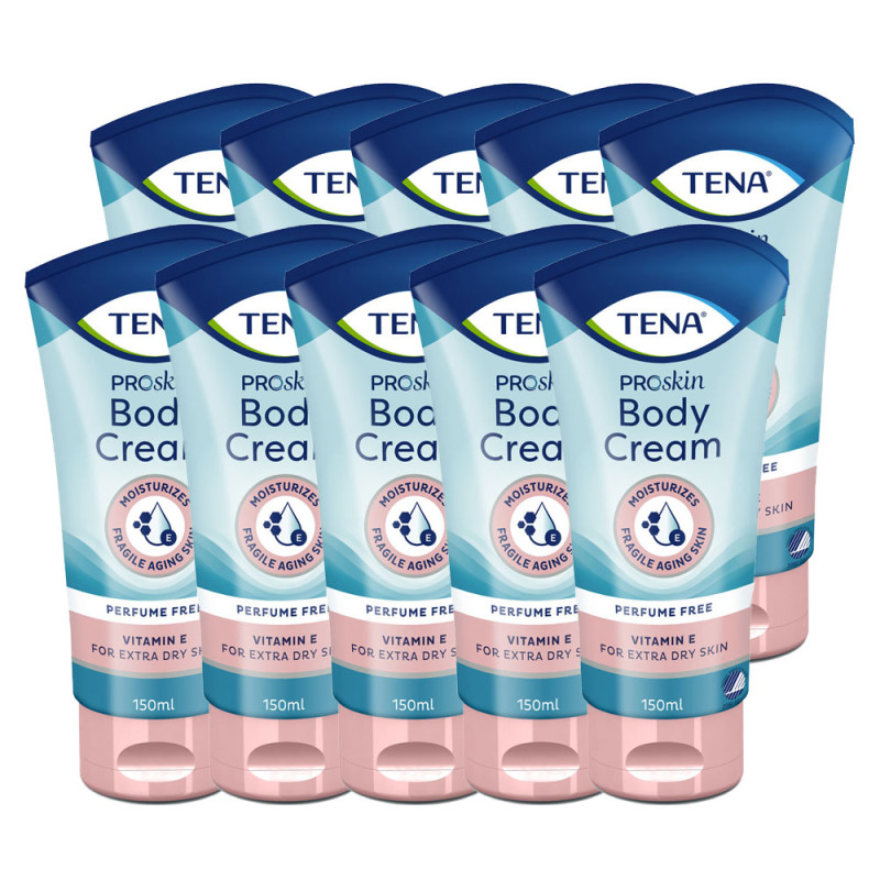 Krem nawilżający dla bardzo suchej sk&oacute;ry z witaminą E 150ml Tena ProSkin Body Cream 10szt
