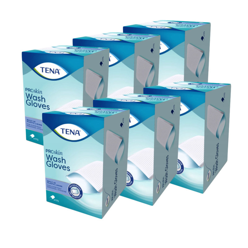 Myjki jednorazowe do mycia chorych Tena Wash Glove 175 sztuk x 6op