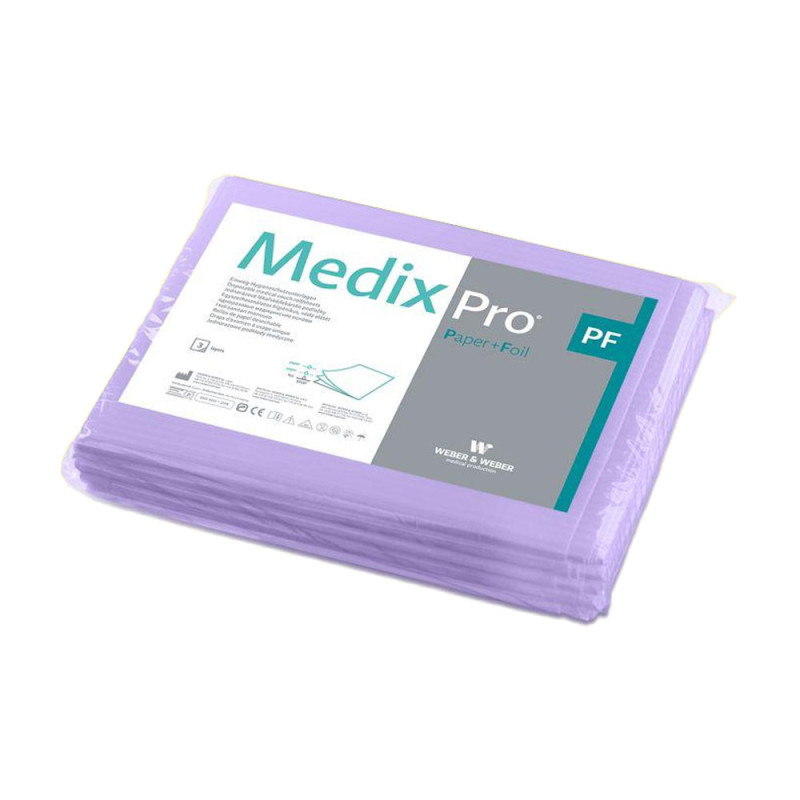 Prześcieradło jednorazowe 77cm x 210cm fioletowe podfoliowane 54g MedixPro 5szt