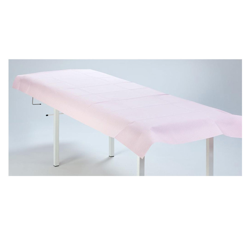 Prześcieradło jednorazowe 77cm x 210cm r&oacute;żowe podfoliowane 54g MedixPro 5szt