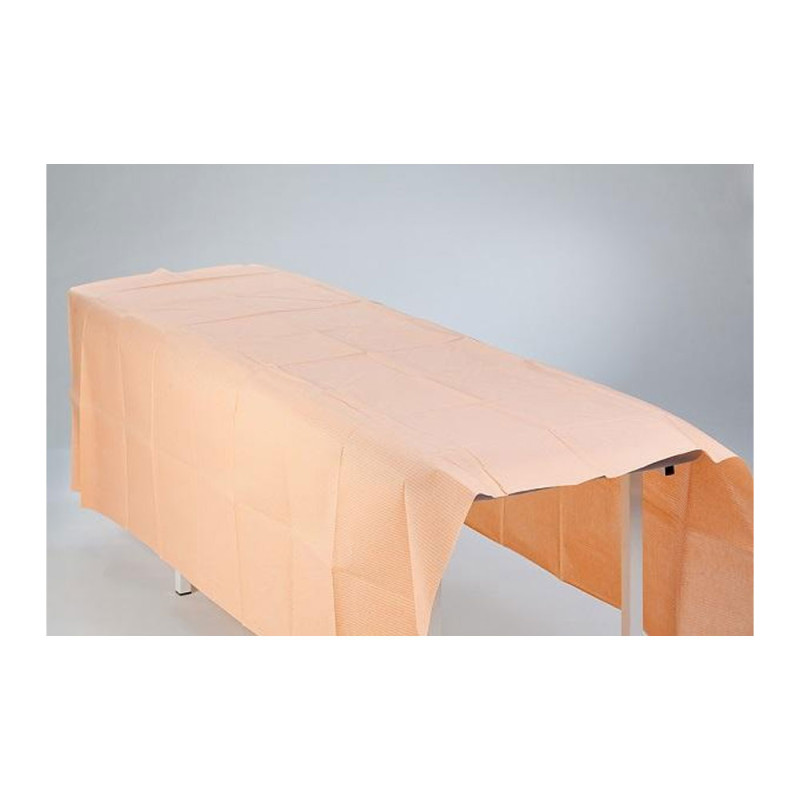 Prześcieradło jednorazowe 150cm x 210cm morelowe podfoliowane 54g MedixPro 5szt