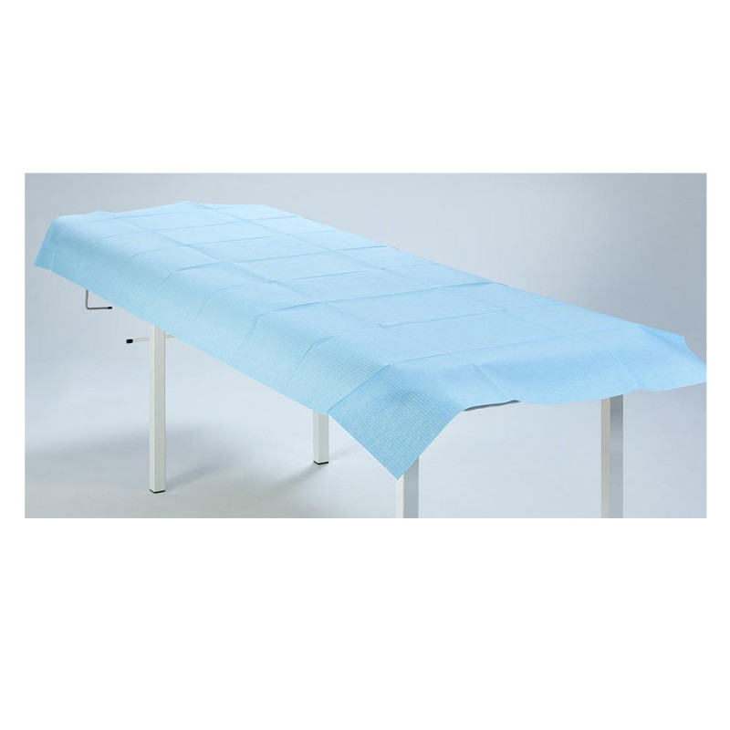 Prześcieradło jednorazowe 77cm x 210cm niebieskie podfoliowane 54g MedixPro 40szt