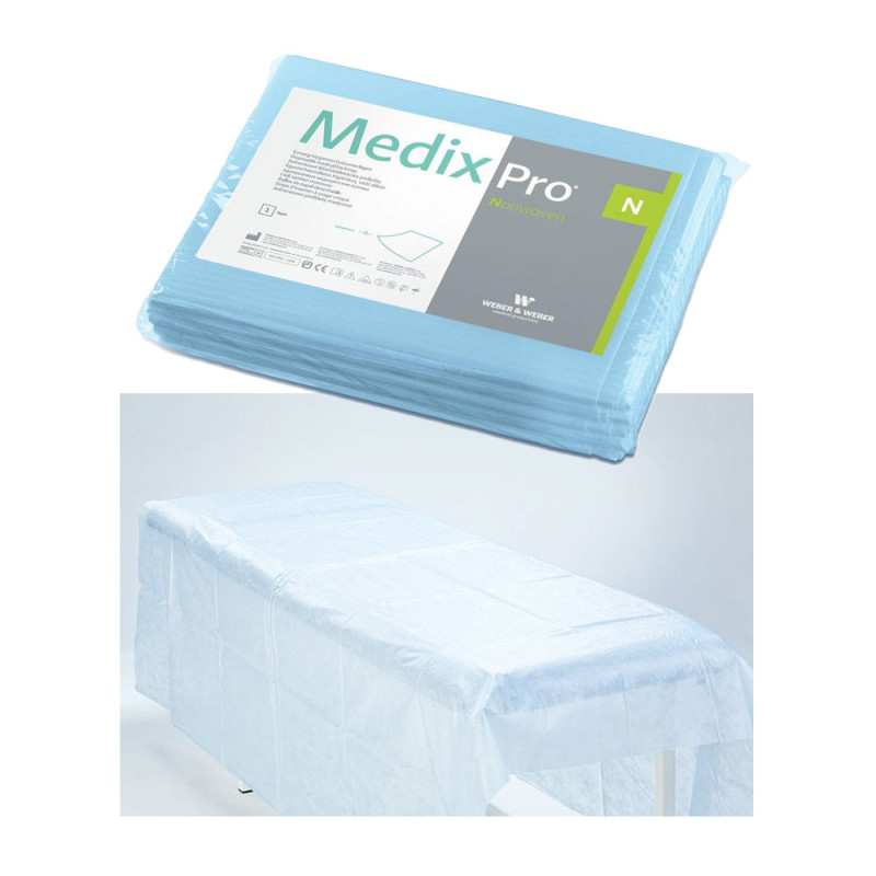 Prześcieradło jednorazowe 160cm x 210cm niebieskie 20g MedixPro 5szt