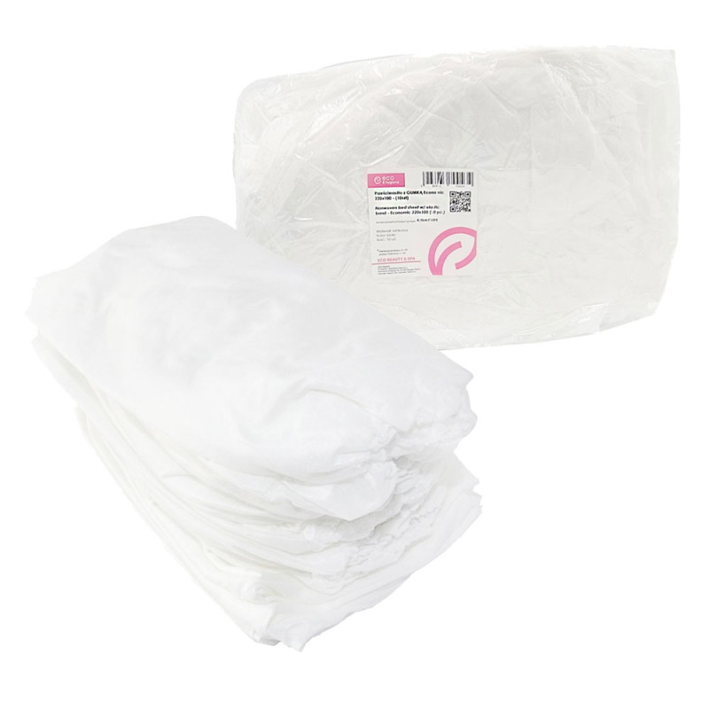 Prześcieradło jednorazowe z gumką 100cm x 220cm białe wł&oacute;knina 15g 10szt