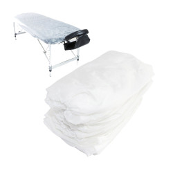Prześcieradło jednorazowe z gumką 100cm x 220cm białe wł&oacute;knina 15g 10szt