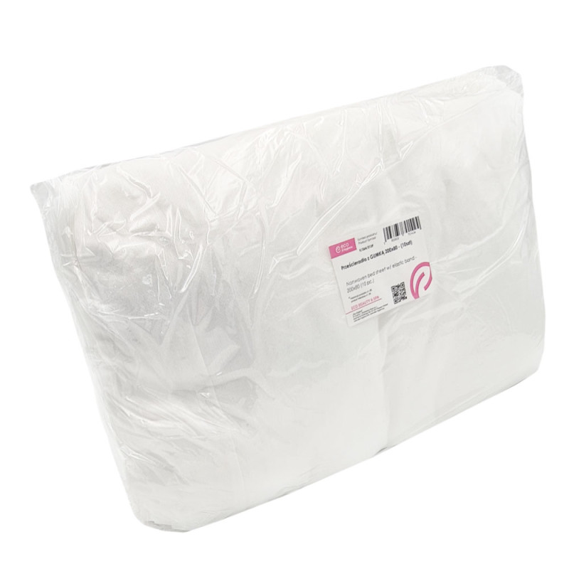 Prześcieradło jednorazowe z gumką 80cm x 200cm białe wł&oacute;knina 15g 10szt