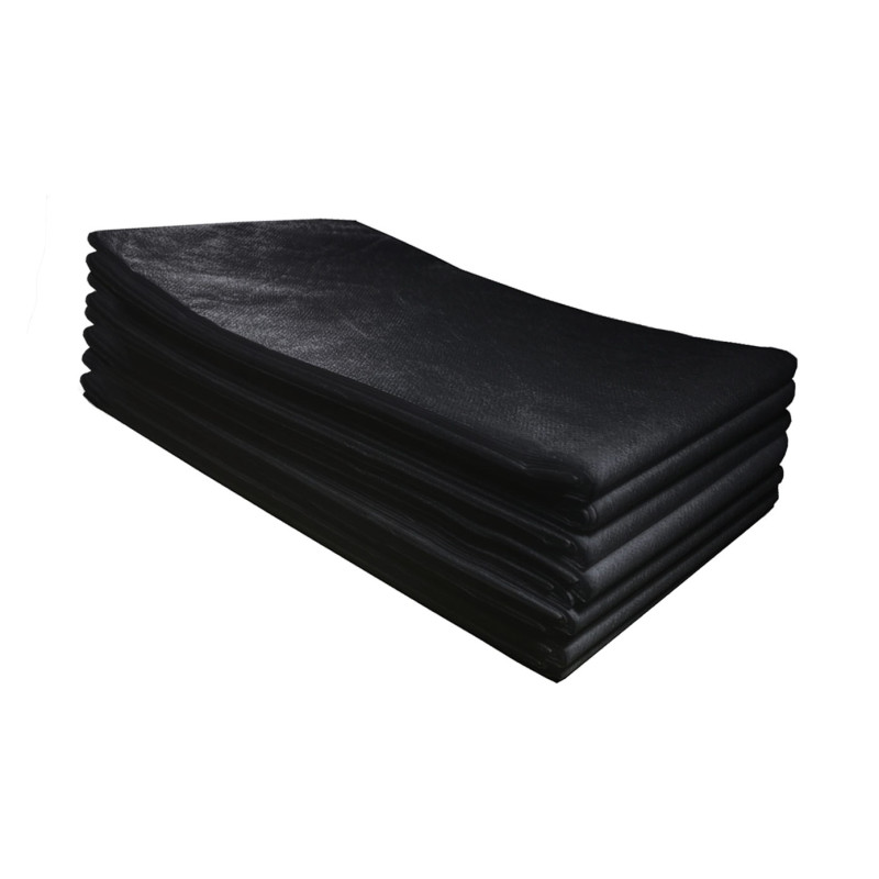 Prześcieradło jednorazowe 160cm x 210cm czarne wł&oacute;kninowe 15g 10szt x 10op