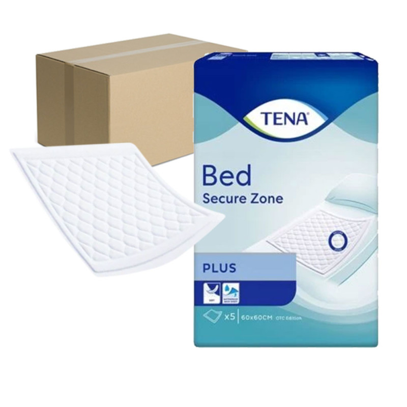 Podkład chłonny na ł&oacute;żko 60cm x 60cm Tena Bed Plus 24op x 5 sztuk