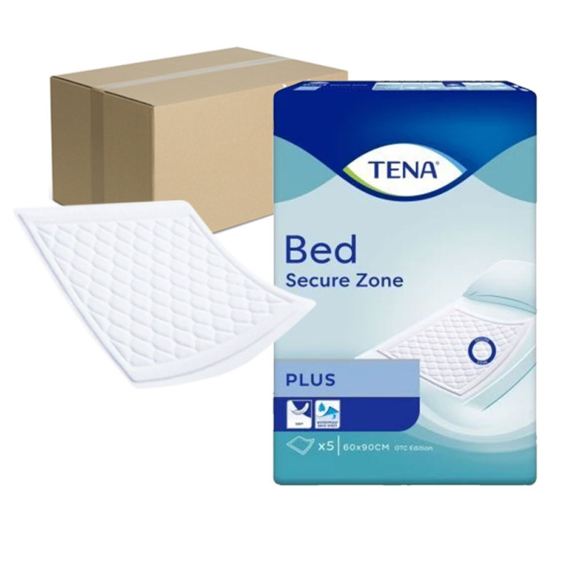 Podkład chłonny na ł&oacute;żko 90cm x 60cm Tena Bed Plus 24op x 5 sztuk