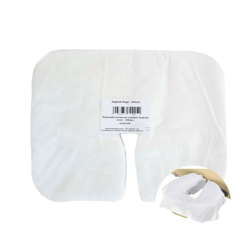 Podkład na zagł&oacute;wek typu rogal 29cm x 36cm duży biała wł&oacute;knina 100szt