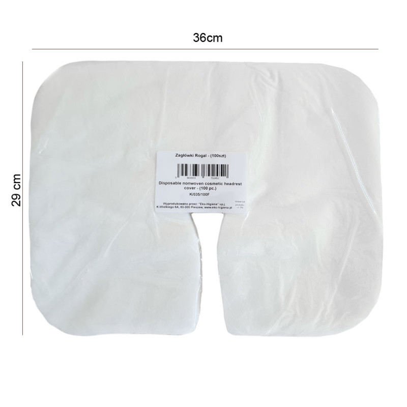 Podkład na zagł&oacute;wek typu rogal 29cm x 36cm biała wł&oacute;knina 100szt x 10op