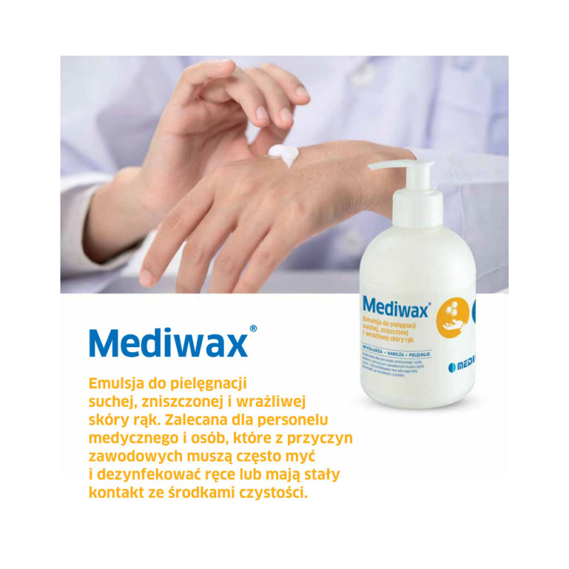 Mediwax krem do rąk 500ml do pielęgnacji suchej i wrażliwej sk&oacute;ry 9szt