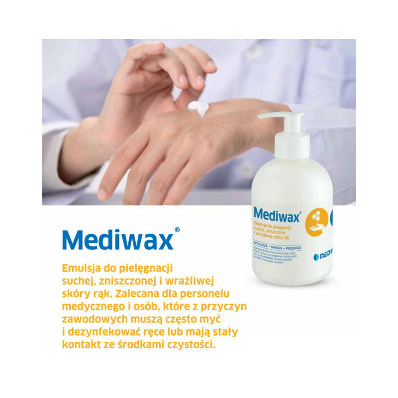 Mediwax krem do rąk 330ml z pompką do pielęgnacji suchej i wrażliwej sk&oacute;ry