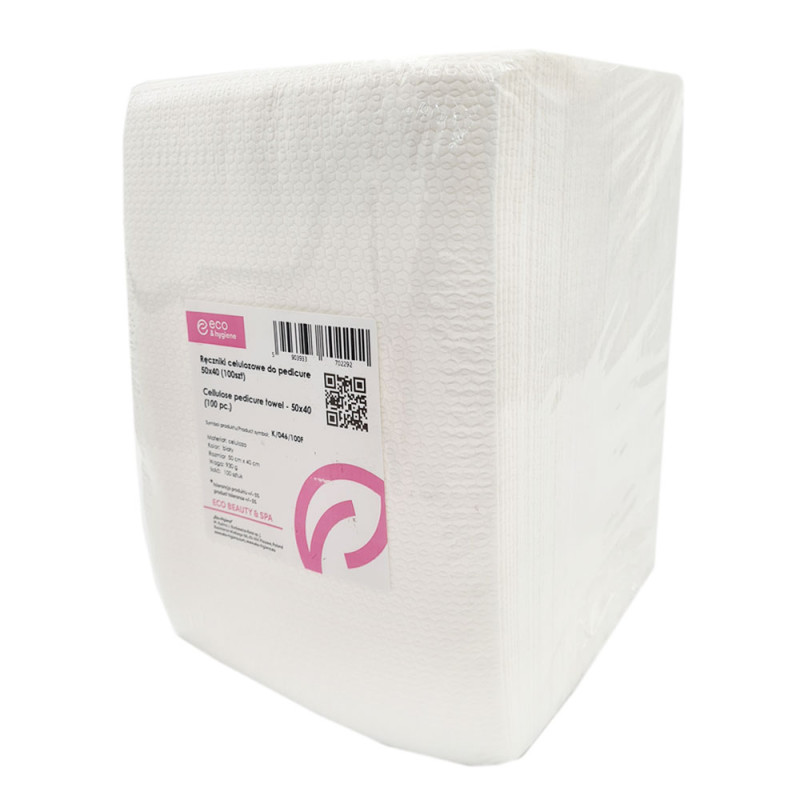 Ręcznik kosmetyczny do pedicure biały z celulozy 50cm x 40cm 100szt