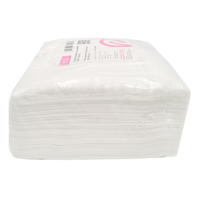 Chusteczki kosmetyczne z wł&oacute;kniny gładkie białe 25cm x 38cm 100 szt