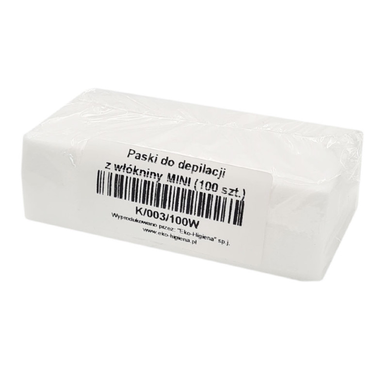 Pasek mini do depilacji z wł&oacute;kniny 3cm x 10cm biały 100szt x 5op