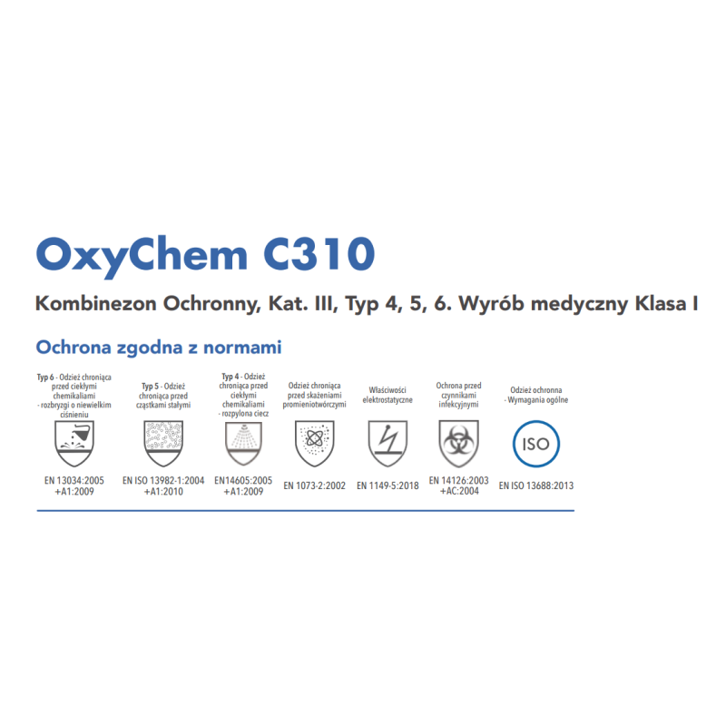 Kombinezon ochronny przeciwchemiczny M OxyChem C310 typ 4 5 6