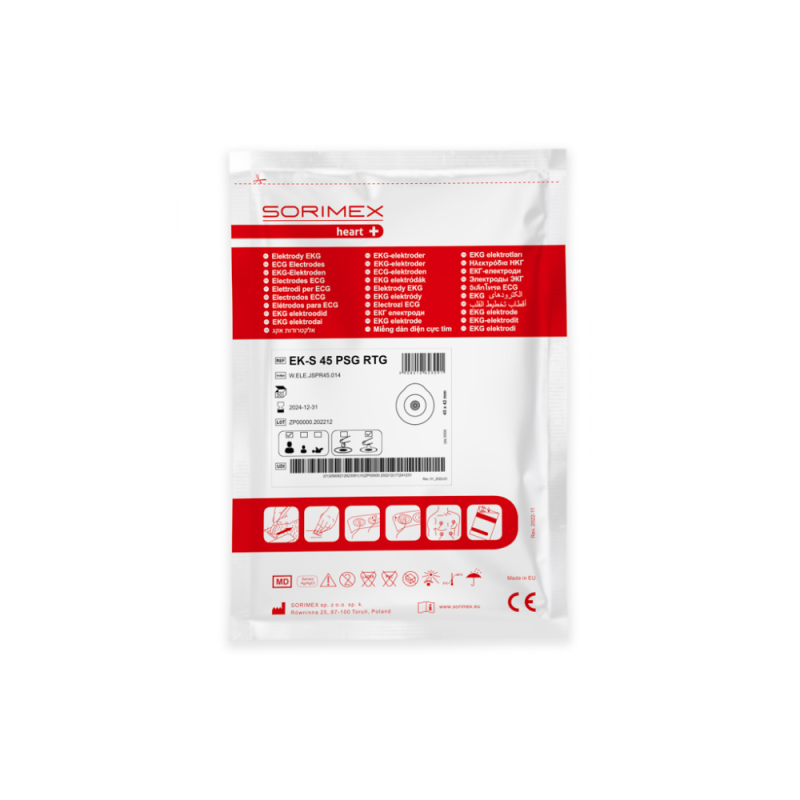 Elektrody EKG EK-S 45 PSG RTG pianka żel stały 45mm x 42mm 50szt