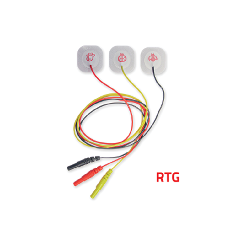 Elektrody dla noworodk&oacute;w EKG EK-1/23 RTG wł&oacute;knina hydrożel 23mm x 23mm przew&oacute;d 50cm 3szt