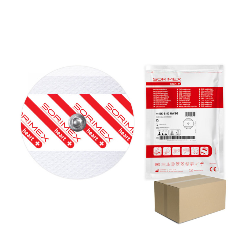 Elektrody do holtera EKG EK-S 50 NWSG żel stały wł&oacute;knina 50mm 50sztuk wielopak 50op