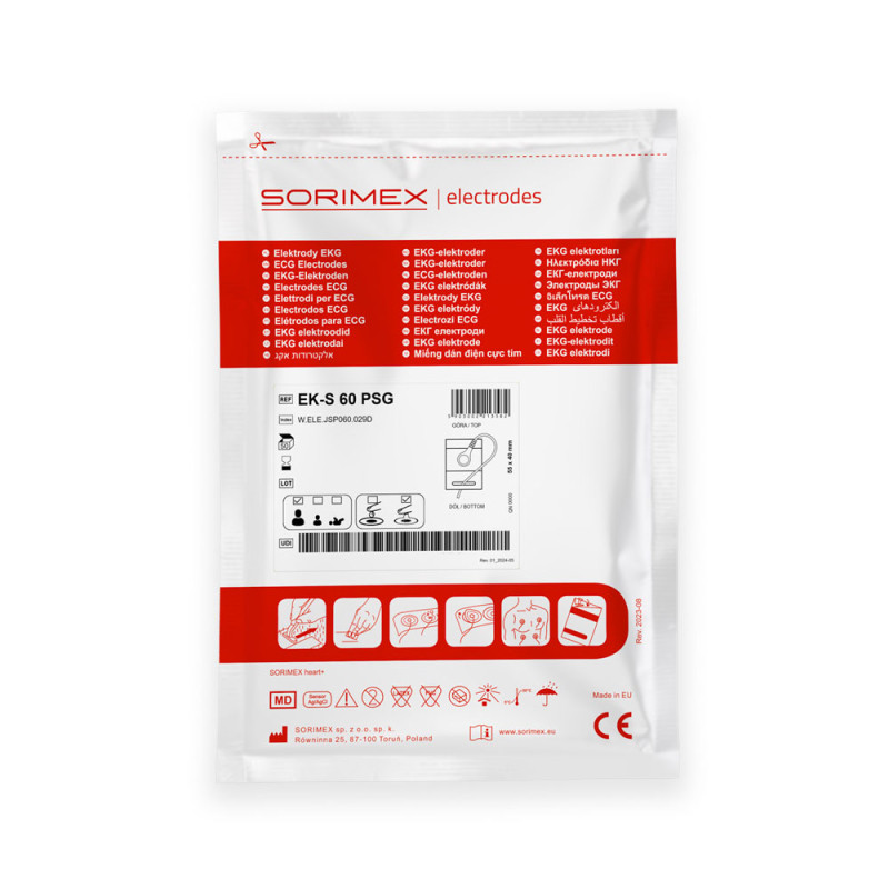 Elektrody do holtera EKG EK-S 60 P pianka żel ciekły 55mm x 40mm 50szt wielopak 30op