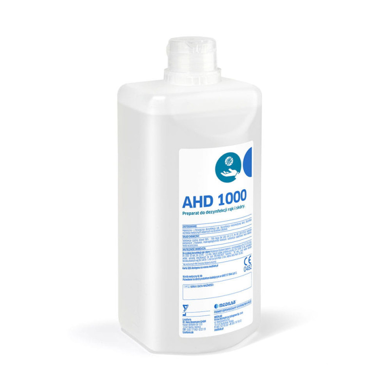 Alkoholowy płyn AHD 1000 do higienicznej i chirurgicznej dezynfekcji rąk i sk&oacute;ry 500ml