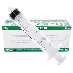 Strzykawka 20ml luer lock trzyczęściowa KD-JECT III 100szt