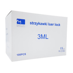 Strzykawka 3ml luer lock trzyczęściowa Medical Brokers 100szt