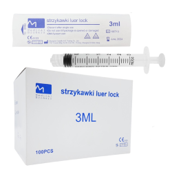 Strzykawka 3ml luer lock trzyczęściowa Medical Brokers 100szt