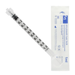 Strzykawka 1ml luer lock trzyczęściowa Medical Brokers 100szt 20op