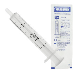 Strzykawka 2ml luer dwuczęściowa LuxInject Margomed 100szt 30op